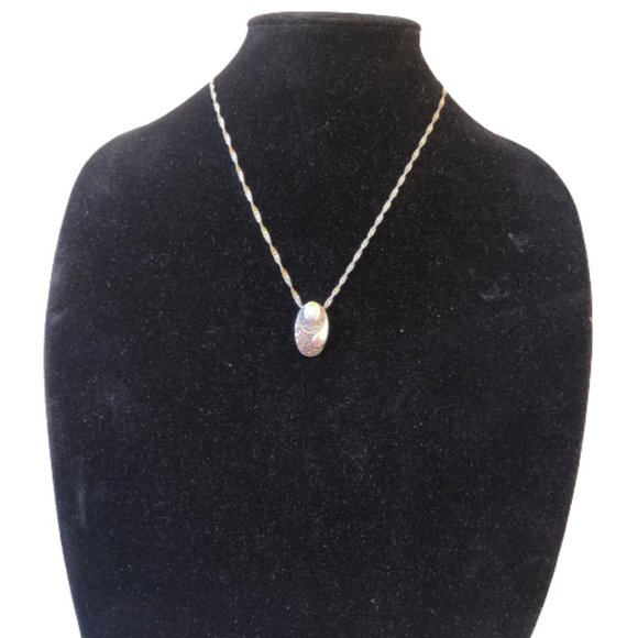 Vintage Sterling Silver 925 Maracite Necklace + Stud Earring Set OPALS - Picture 5 of 10